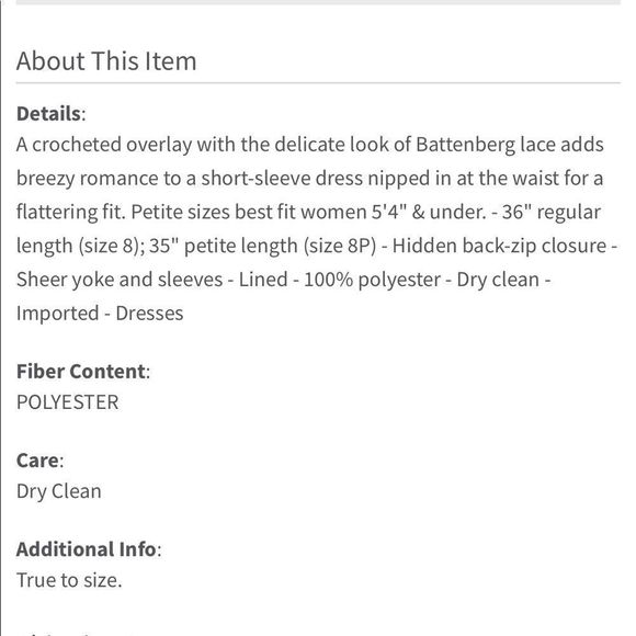 Eliza J Cap Sleeve Lilac Lace Overlay Sheath Dress NWT size 14P - Picture 7 of 8